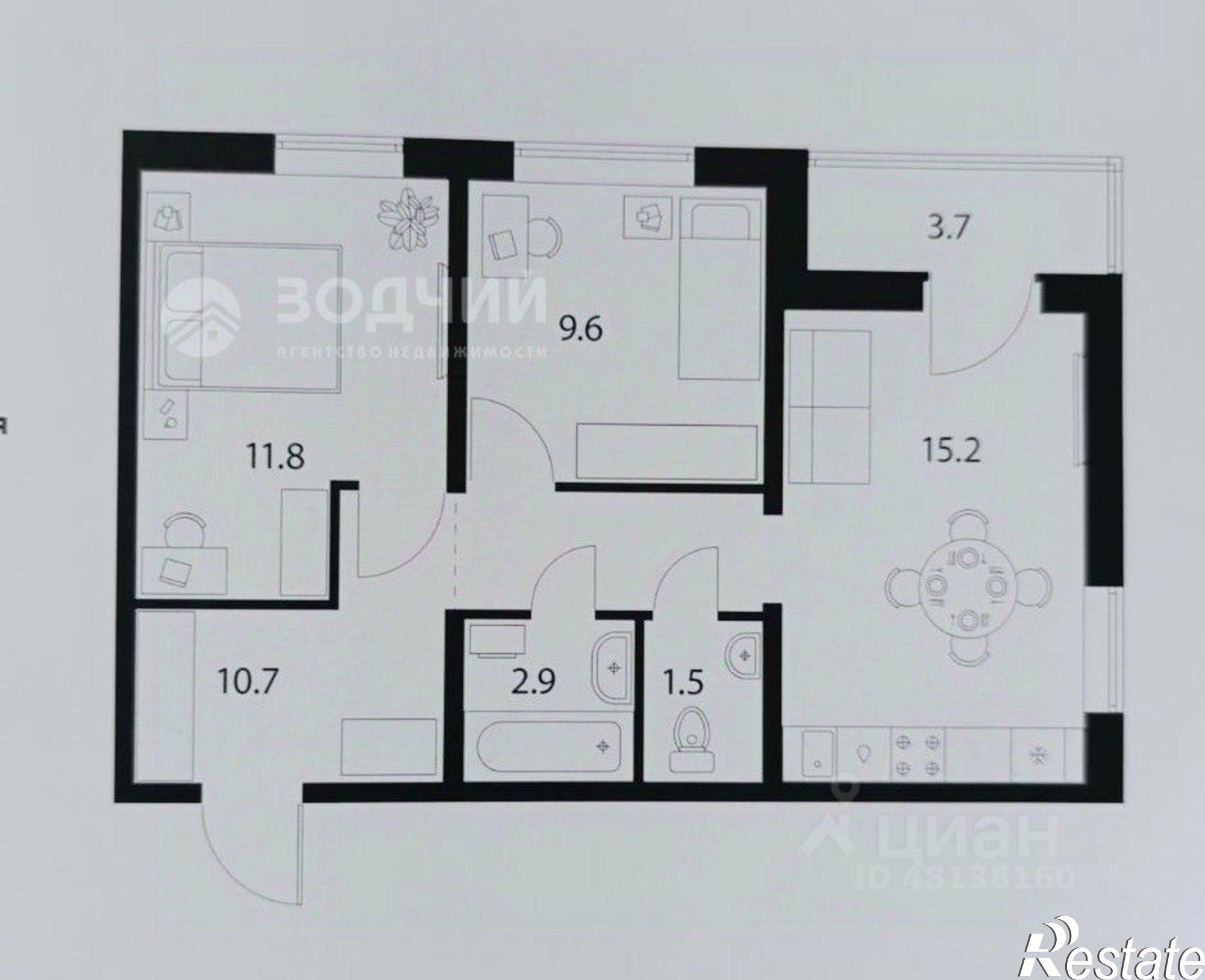 Купить квартиру за 6 700 000 рублей на проспект Геннадия Айги, поз.1