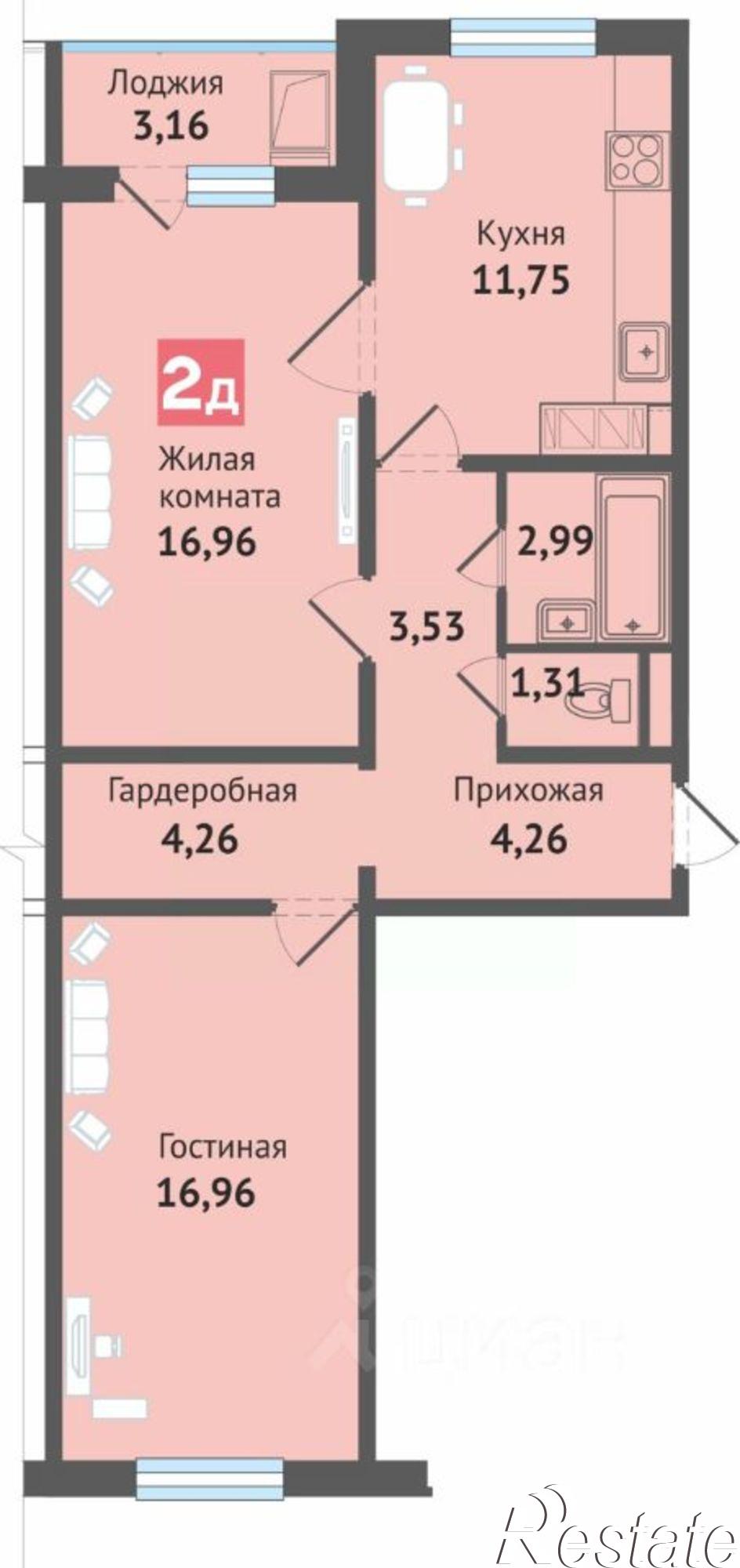 Купить квартиру за 7 409 000 рублей