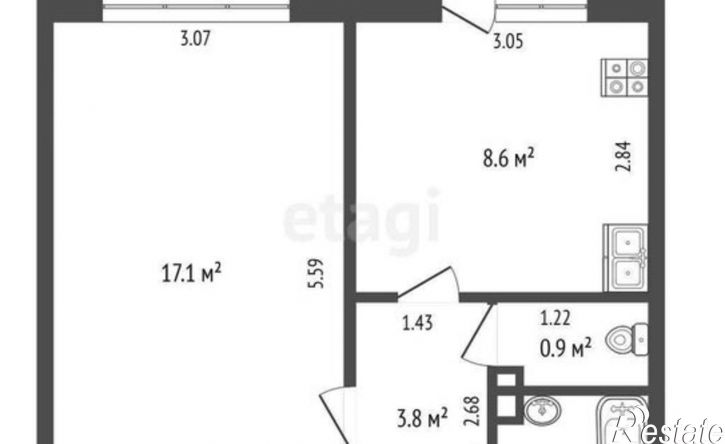 1-комн квартира ул Академика В.Н.Челомея, 5,  д. 5