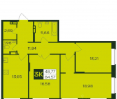 3-комн, 85 кв м, этаж 2/12 