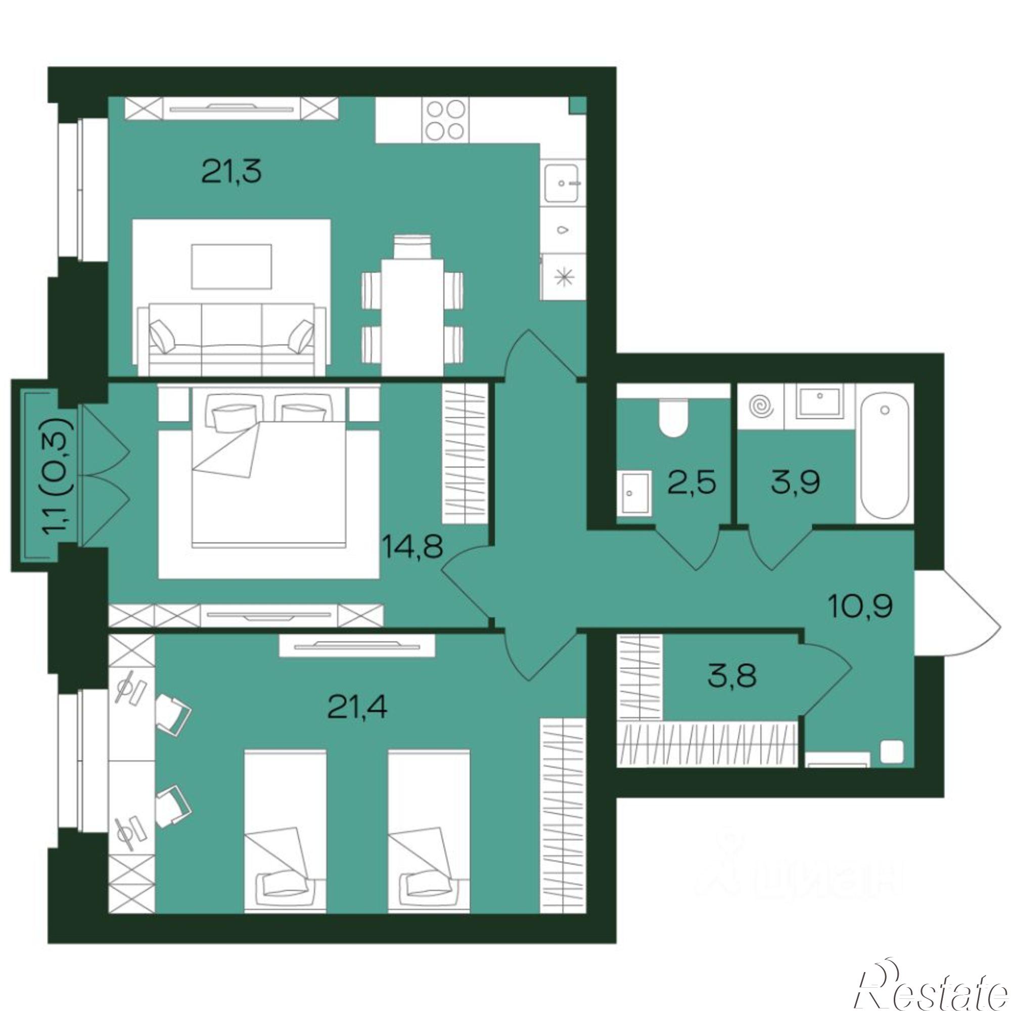 Купить квартиру за 10 651 500 рублей