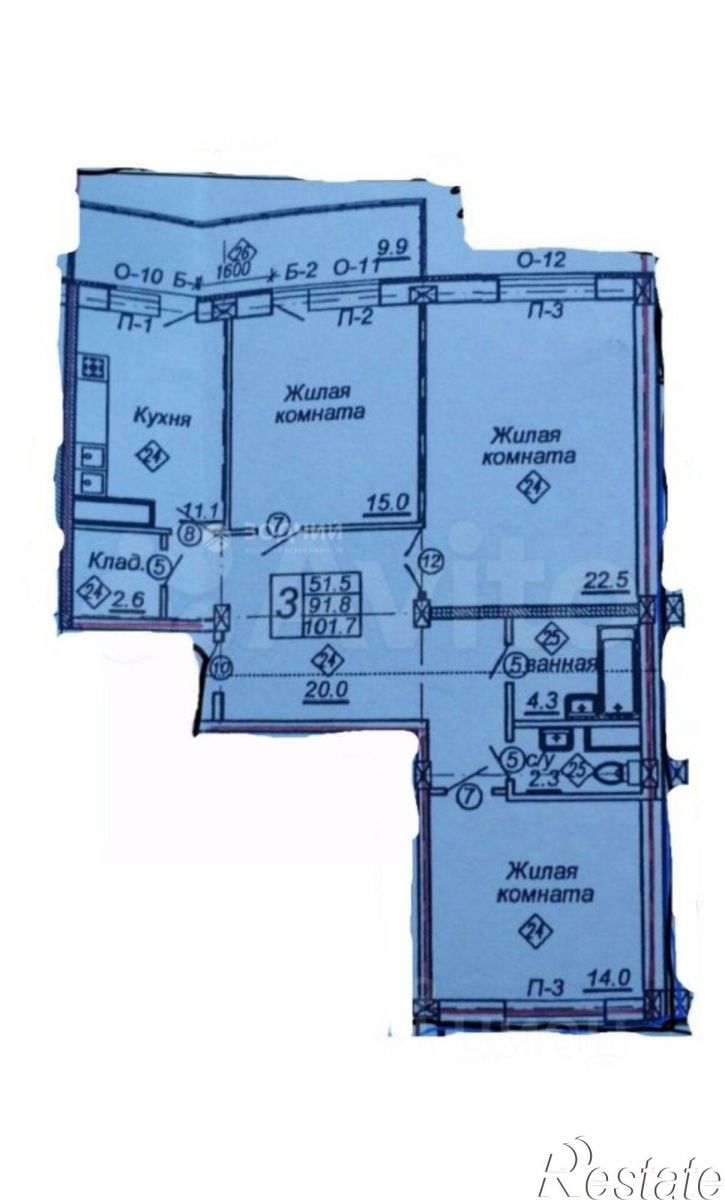 3-комн квартира улица Сергия Радонежского, 11,  д. 11