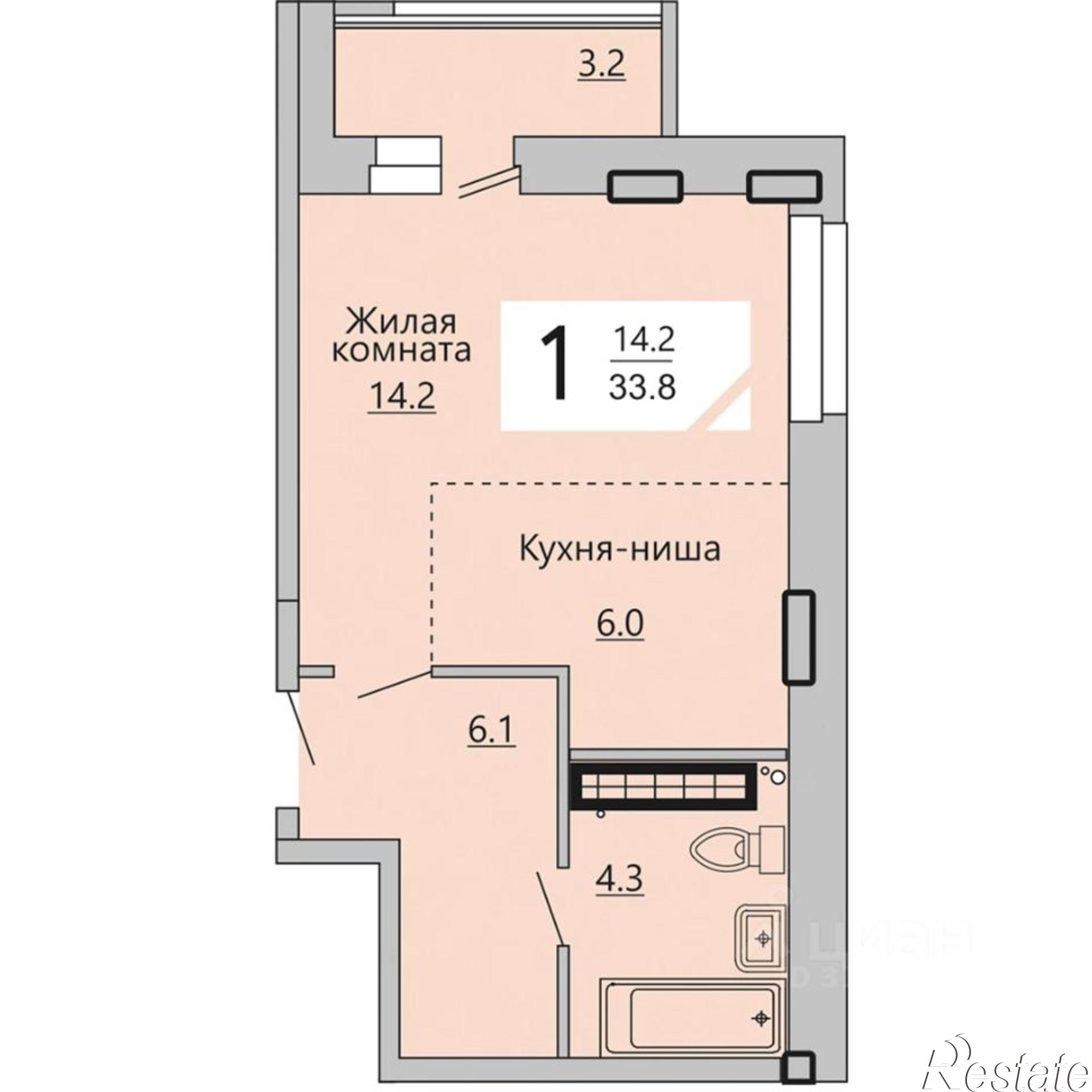 Купить квартиру за 4 090 000 рублей на Солнечный бульвар, поз8