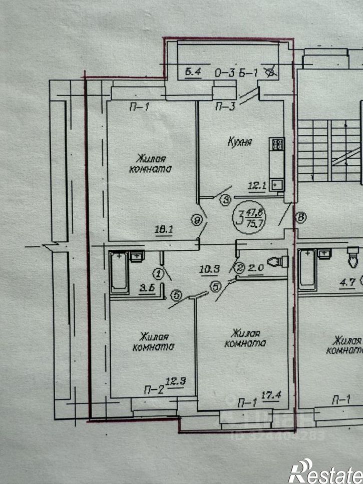 3-комн квартира ул Петра Ермолаева, 5,  д. 5