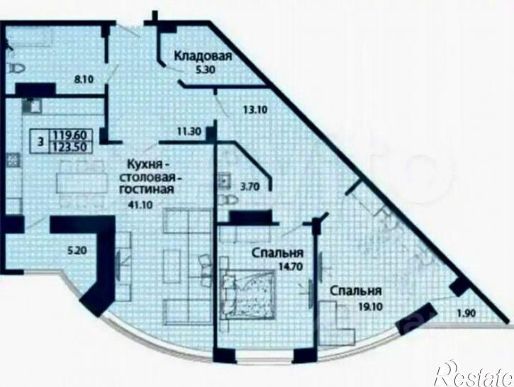 3-комн квартира ЖК "Альбатрос", 7 к1,  д. 7 к1