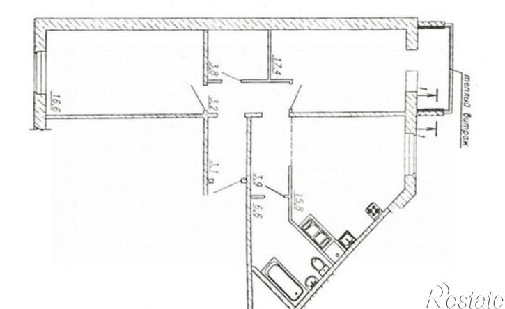 2-комн квартира улица Николая Рождественского, 8,  д. 8