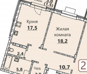 2-комн, 85 кв м, этаж 2/8 улица Герцена, поз3