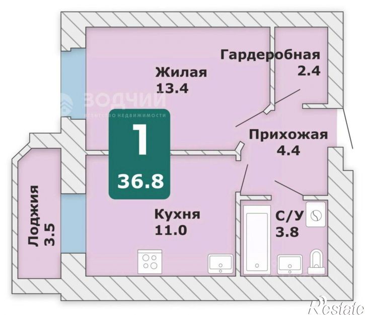 1-комн квартира в новом доме Чебоксарский проспект, 5 к2,  д. 5 к2