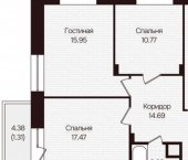 3-комн, 85 кв м, этаж 7/16 ул Фруктовая, 37