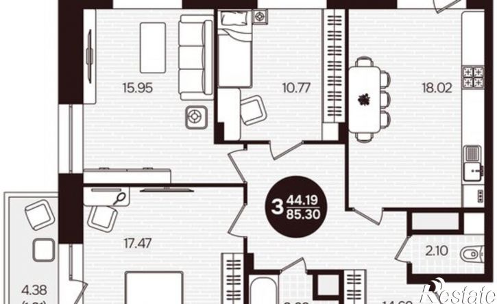 3-комн квартира в новом доме ул Фруктовая, 37,  д. 37