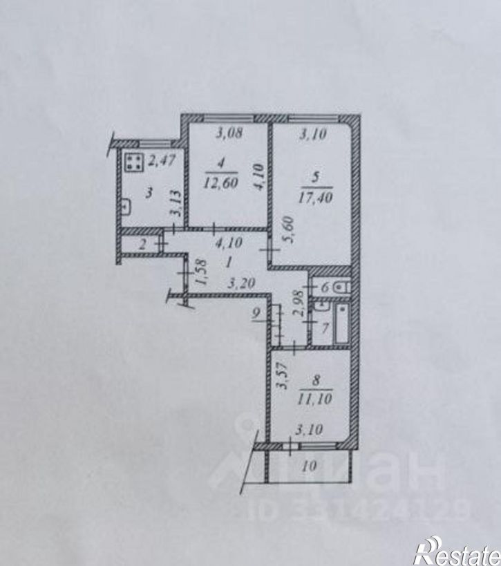 3-комн квартира Социалистическая улица, 5 к1,  д. 5 к1