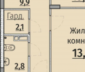 2-комн, 63 кв м, этаж 9/8 улица Энергетиков, 15К1
