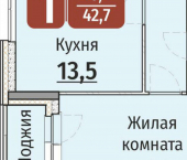 1-комн, 43 кв м, этаж 9/8 ул Текстильщиков, 8И