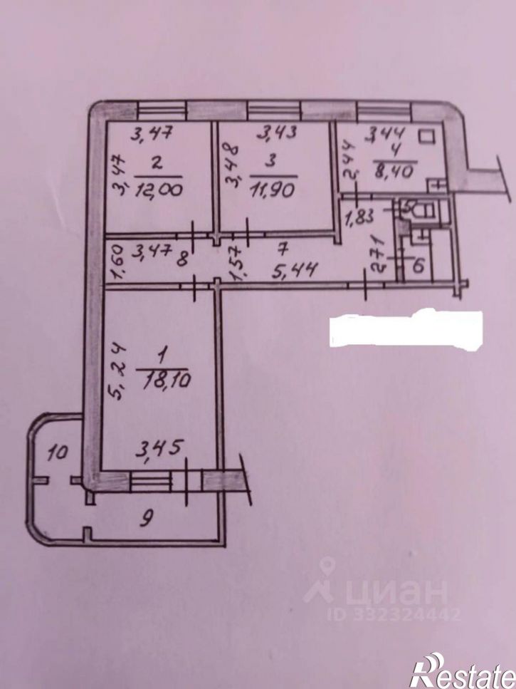 3-комн квартира ул Чернышевского, 32,  д. 32