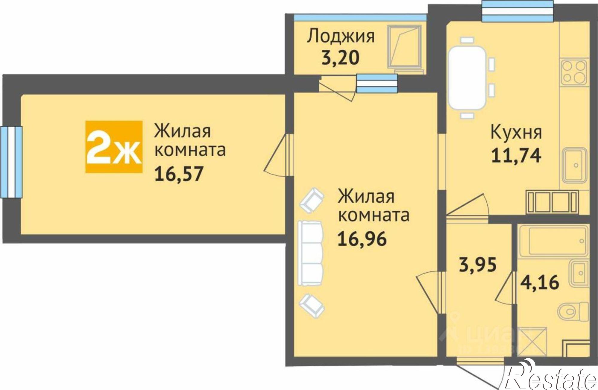 Купить квартиру за 6 080 000 рублей