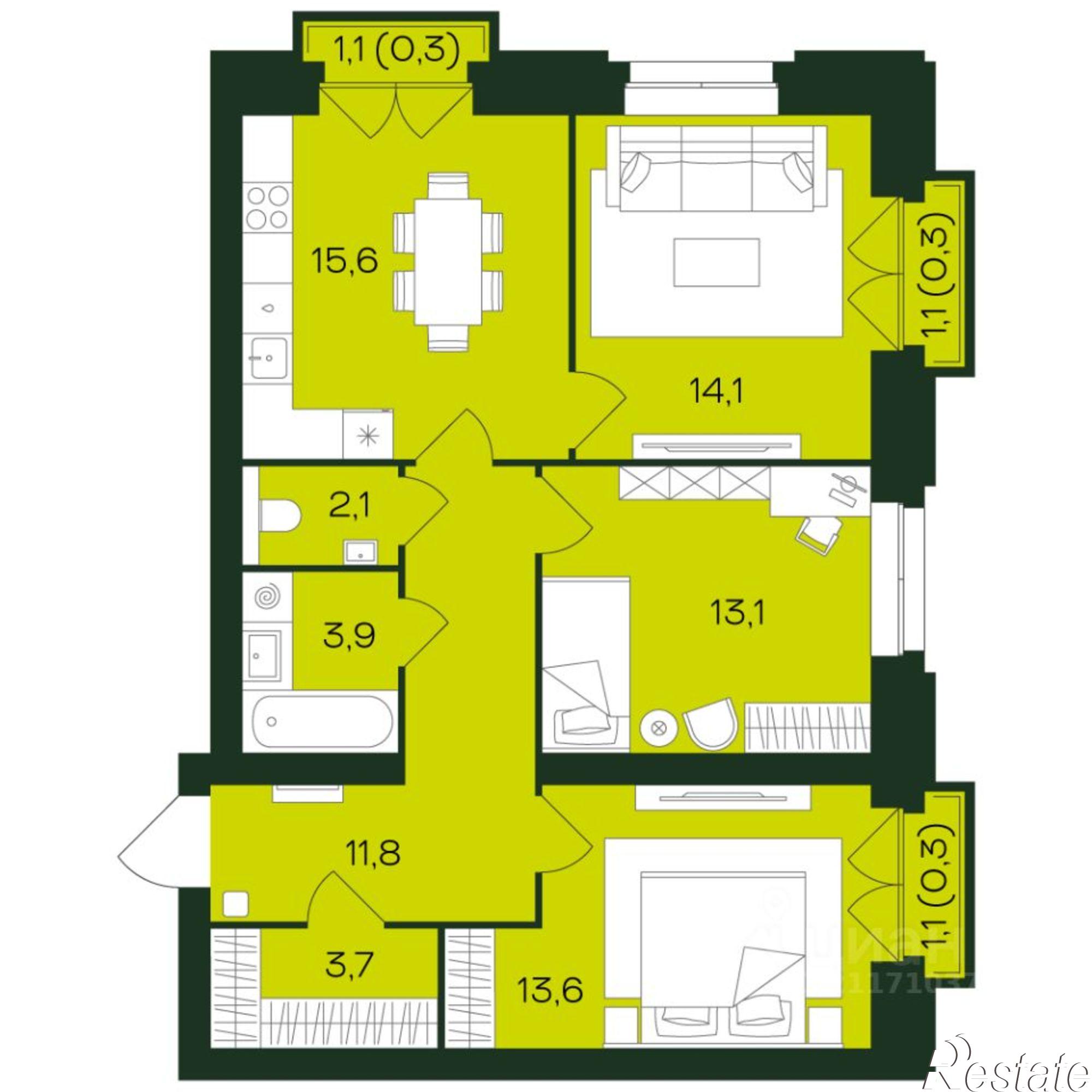 Купить квартиру за 11 820 000 рублей