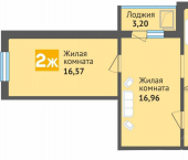 2-комн, 56 кв м, этаж 1/16 
