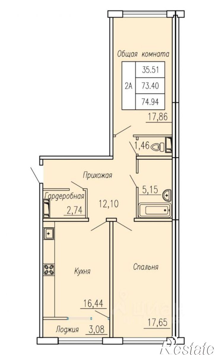2-комн квартира в новом доме ул П.В.Дементьева, 4 1,  д. 4 1,  к. 1
