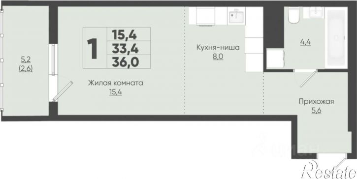 1-комн квартира в новом доме ул Академика РАН Х.М.Миначева, 44,  д. 44