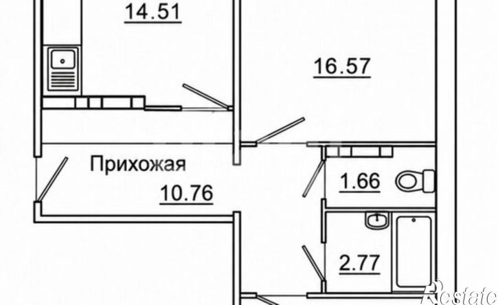 2-комн квартира Солнечный б-р, 10,  д. 10