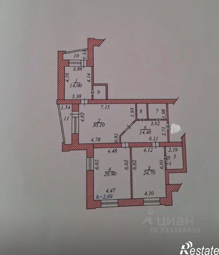 3-комн квартира ул Водопроводная, 11,  д. 11