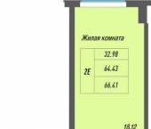 2-комн, 67 кв м, этаж 15/18 ул П.В.Дементьева, 15
