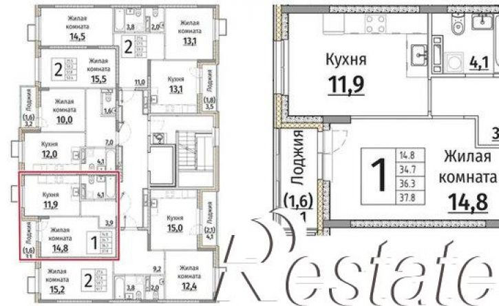 1-комн квартира в новом доме улица Энергетиков, 15,  д. 15