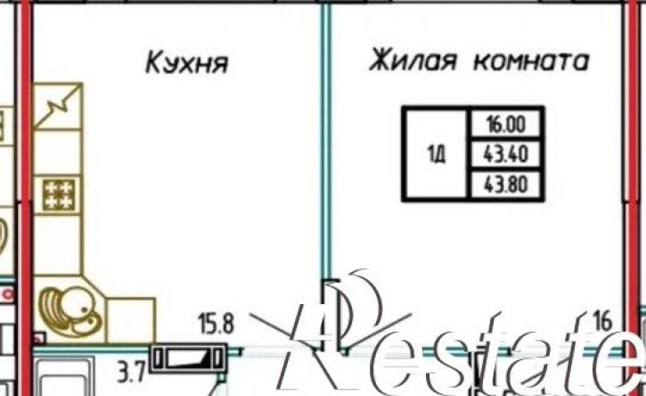 1-комн квартира Чебоксарский проспект, 45,  д. 45